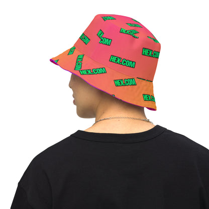 Hex Orange/Hex.com Reversible Bucket Hat