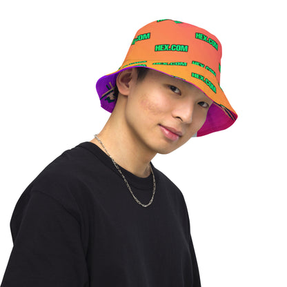 Hex Orange/Hex.com Reversible Bucket Hat