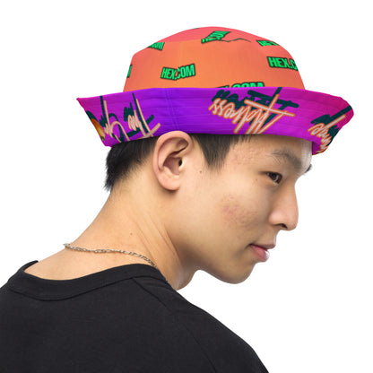 Hex Orange/Hex.com Reversible Bucket Hat